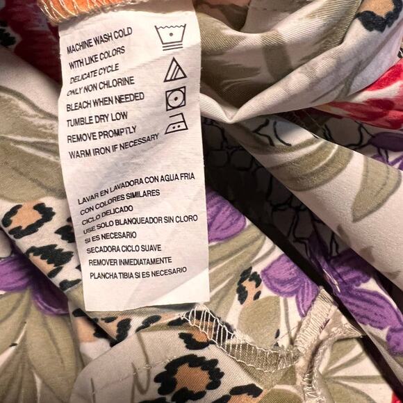 Kathie Lee Floral V-Neck Sleeveless Shift Dress Size 12 Green Knee Length - Picture 9 of 9